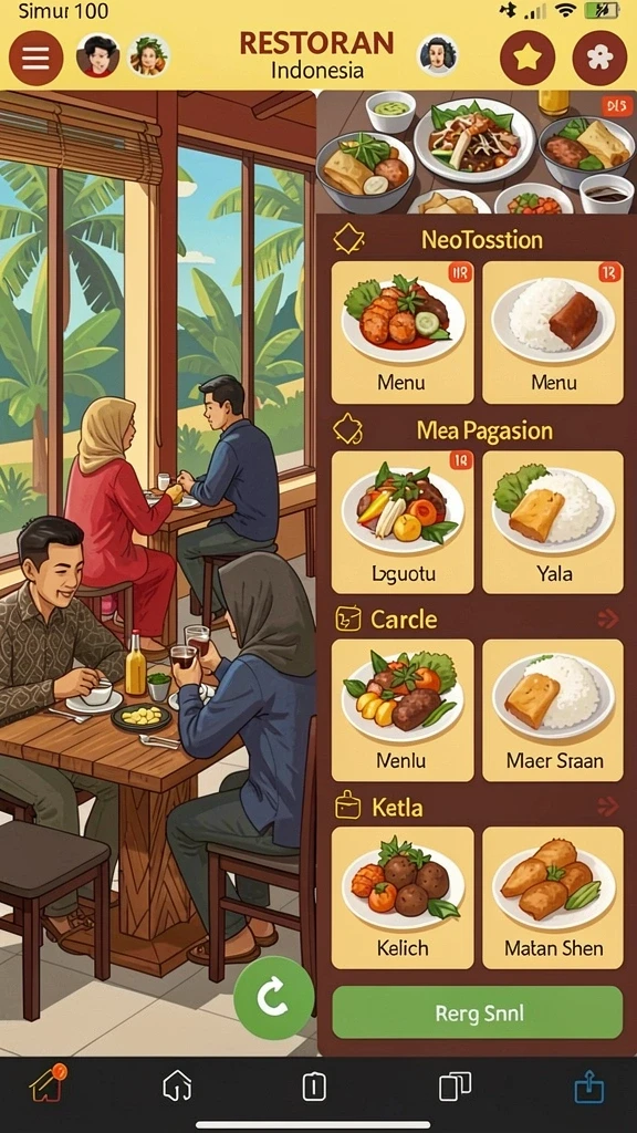 Tampilan karakter yang menarik dan khas.