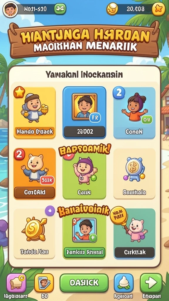 Tangkapan layar menunjukkan fitur bonus menarik.