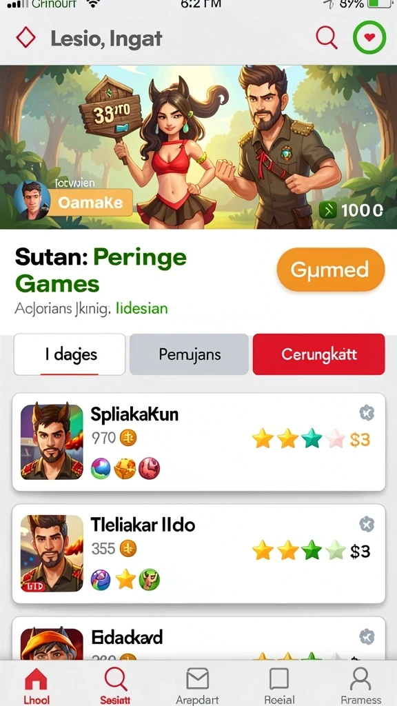 Screenshot menunjukkan karakter utama dalam aksi.