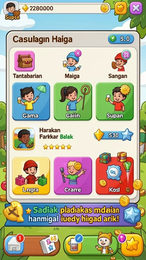 Tampilan awal game TOPIWANGI yang menarik.
