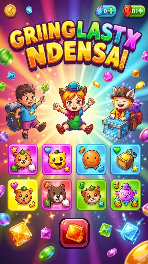 Screenshot yang menunjukkan berbagai item dan karakter kustomisasi.